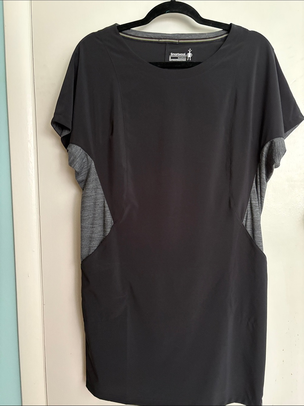 Athleta Black Mini Dress with Gray Panels